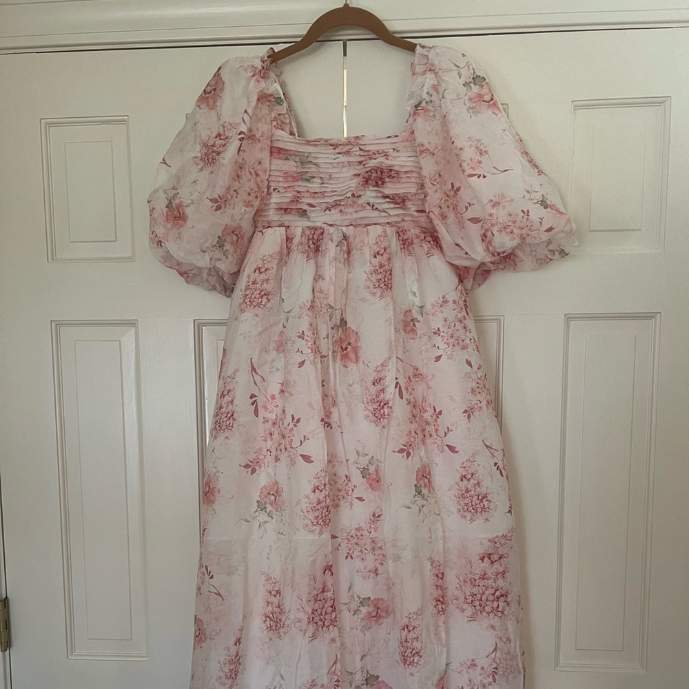 EUC Worth Collective Floral Puff Sleeve Maxi Dress - size SMALL